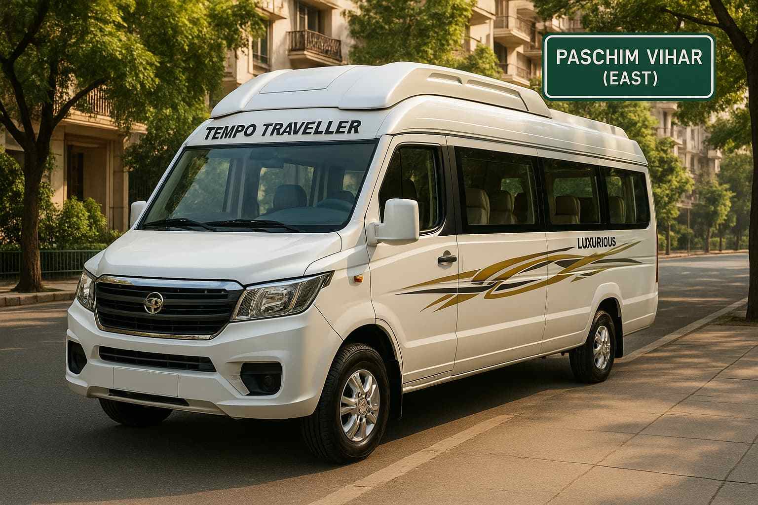 Tempo Traveller on Rent Near Paschim Vihar East, Delhi
