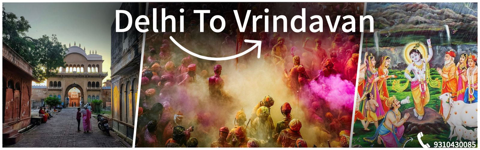 delhi to vrinadavan